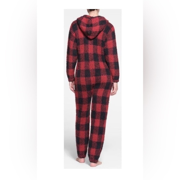 SKIMS NEW Red Black Brick Buffalo Check Cozy Knit Onesie. Size small/ medium. - Picture 3 of 5